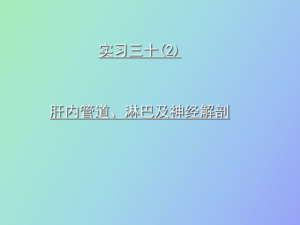 肝内管道、淋巴及神经解剖课件