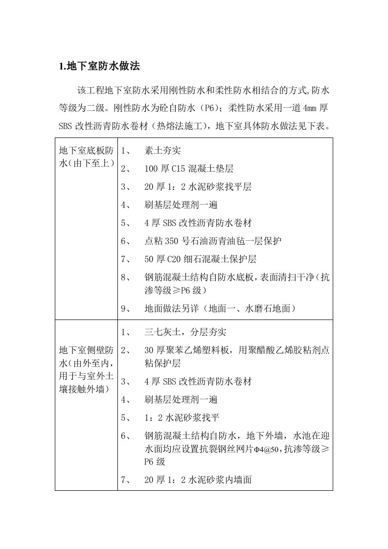 住宅楼地下室防水技术交底2