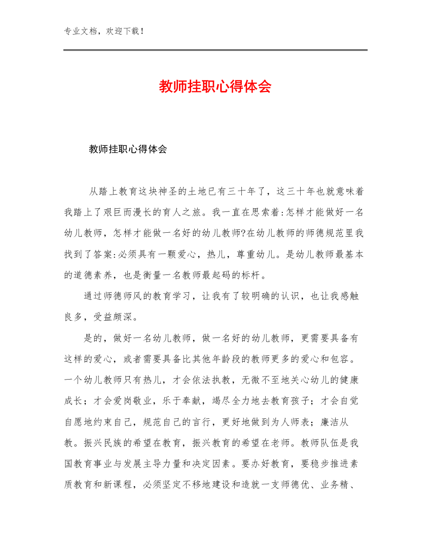 教师挂职心得体会范文16篇