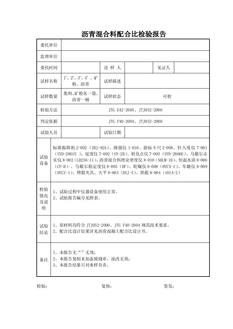 沥青混合料配合比设计报告