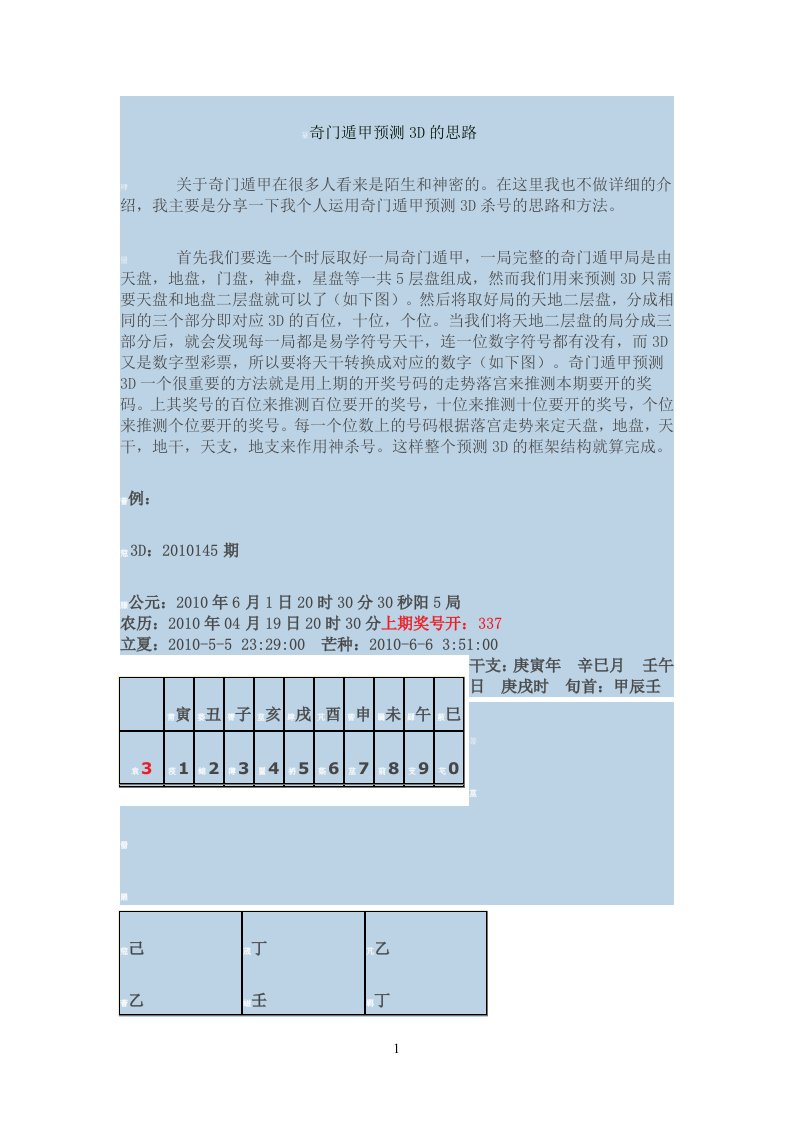 奇门遁甲预测3D