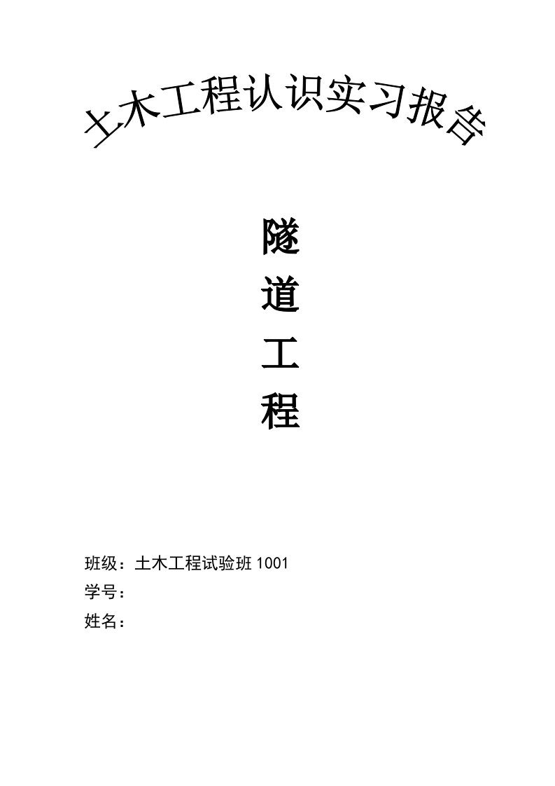 中南大学认知实习报告隧道工程