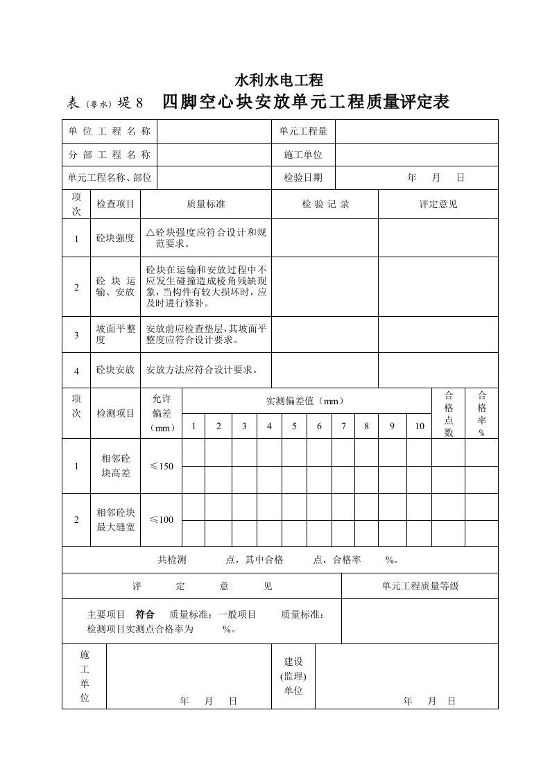 工程资料-表粤水堤8