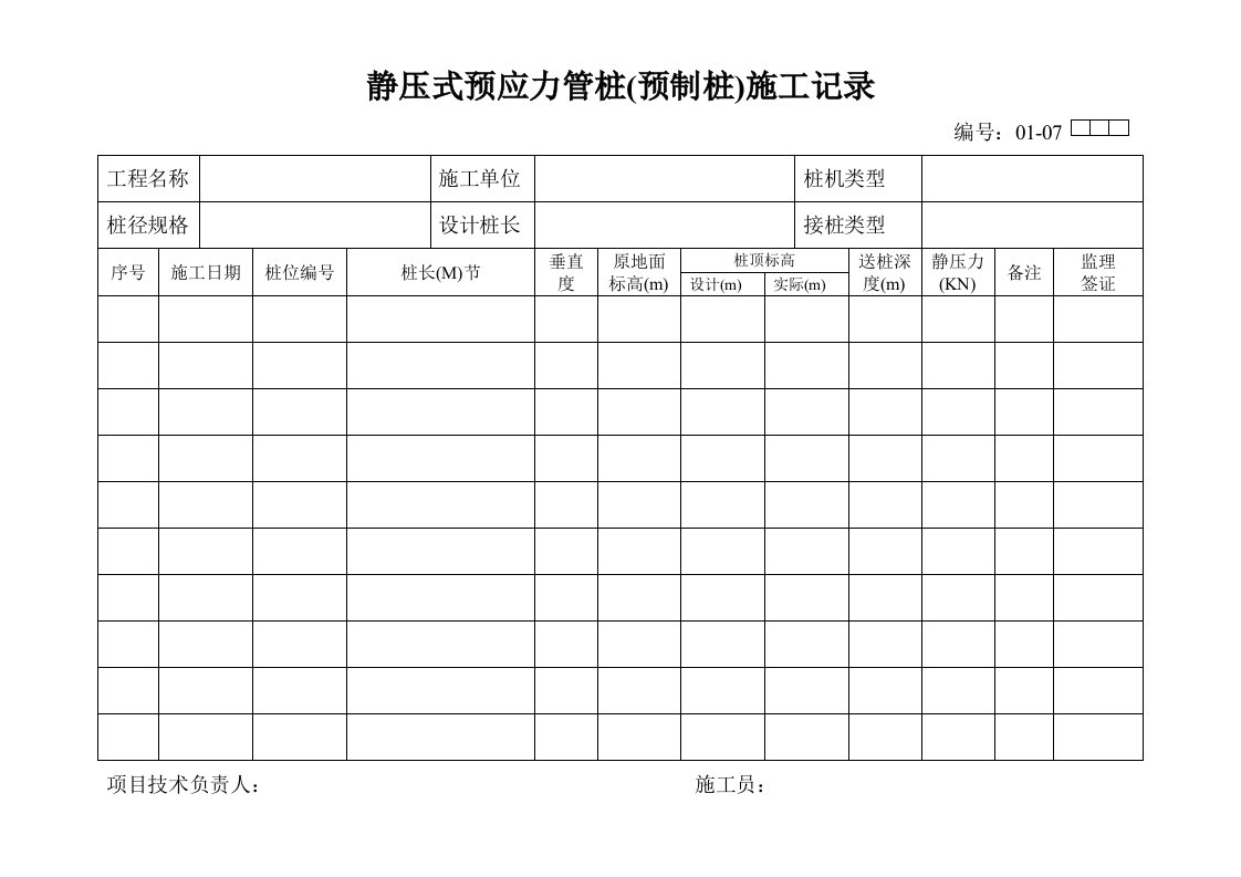 地下车库静压式预应力管桩