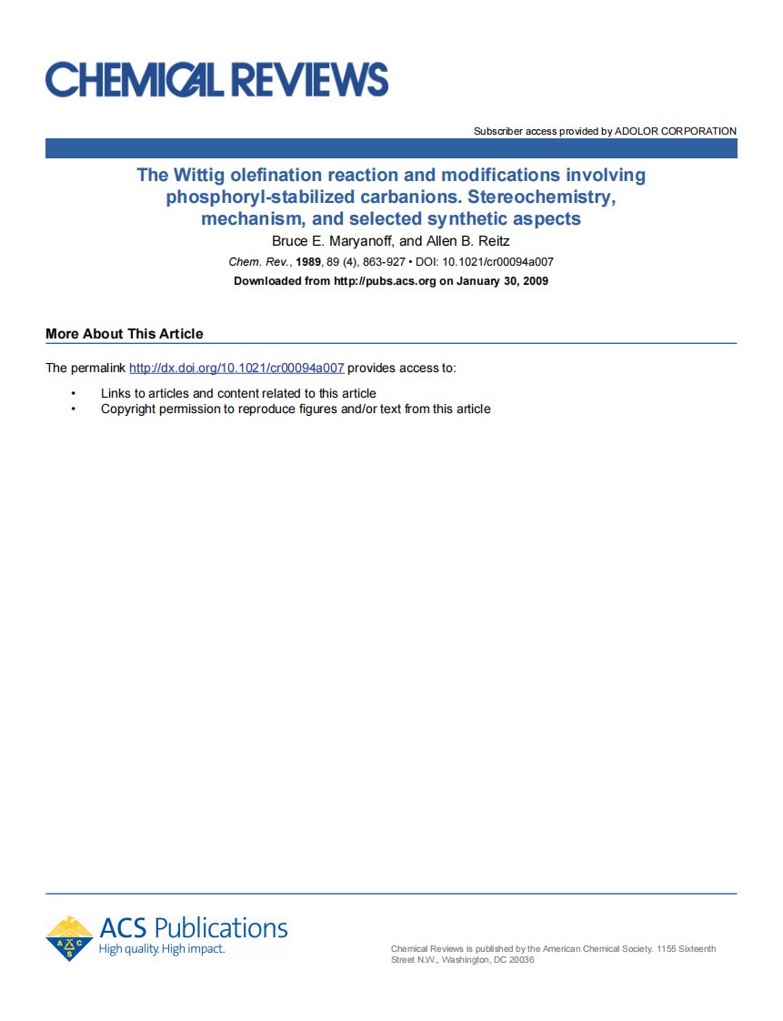 The_Wittig_olefination_reaction-Chem_Rev_1989