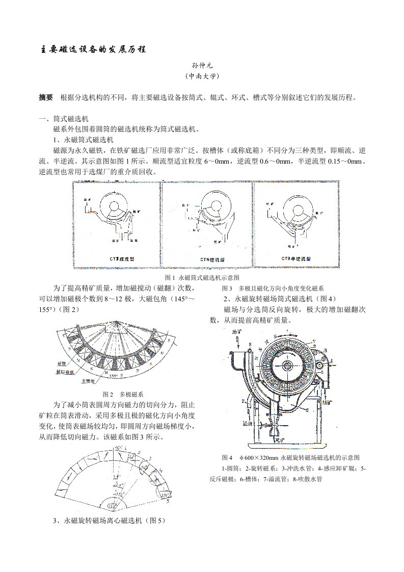 主要磁选设备的发展历程