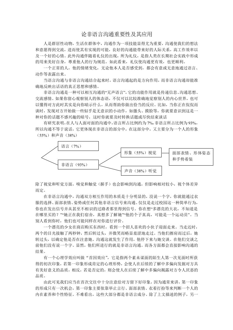 论非语言沟通重要性及其应用