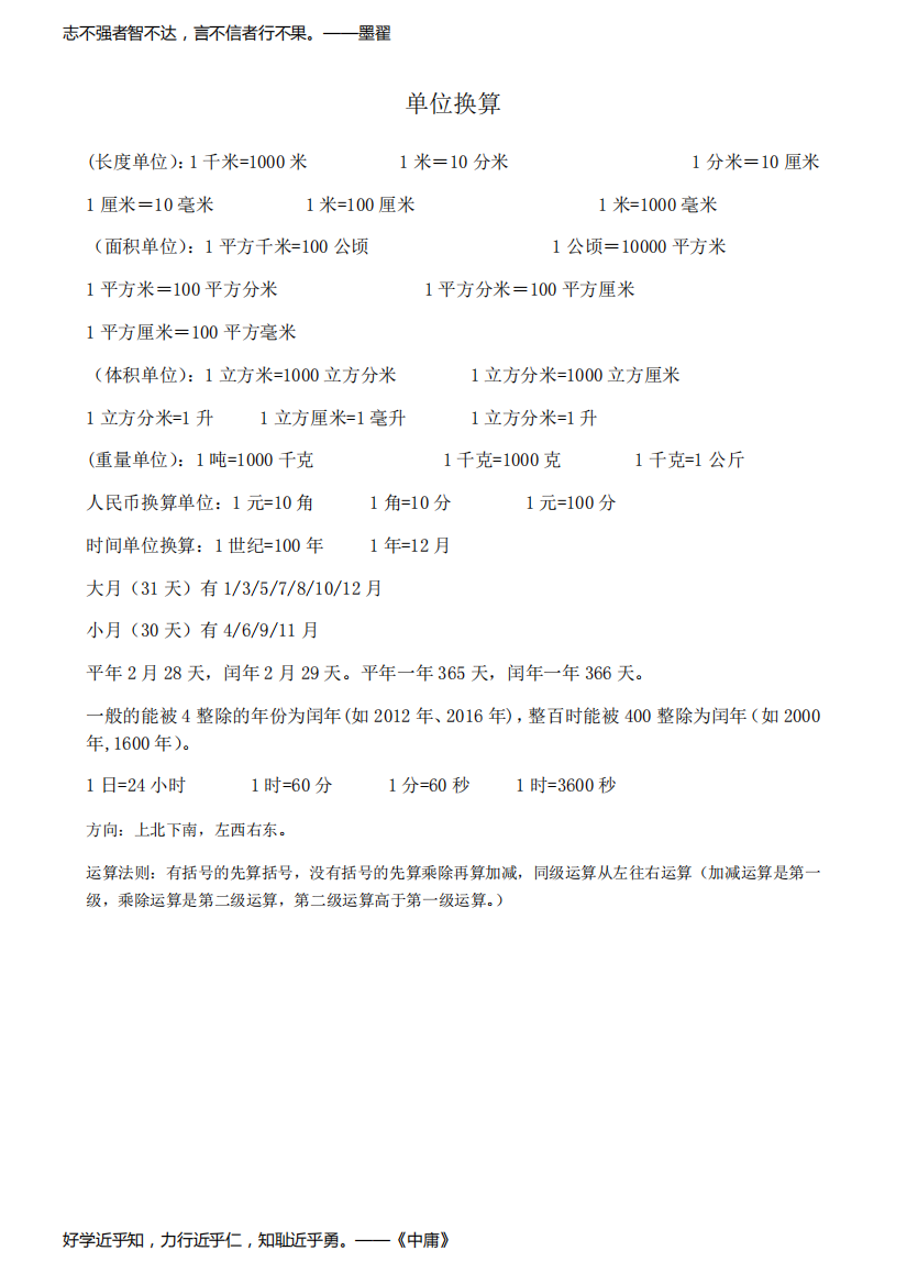 小升初数学知识点及奥数知识点汇总