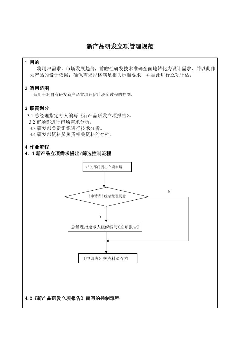 产品管理-新产品研发立项管理规范