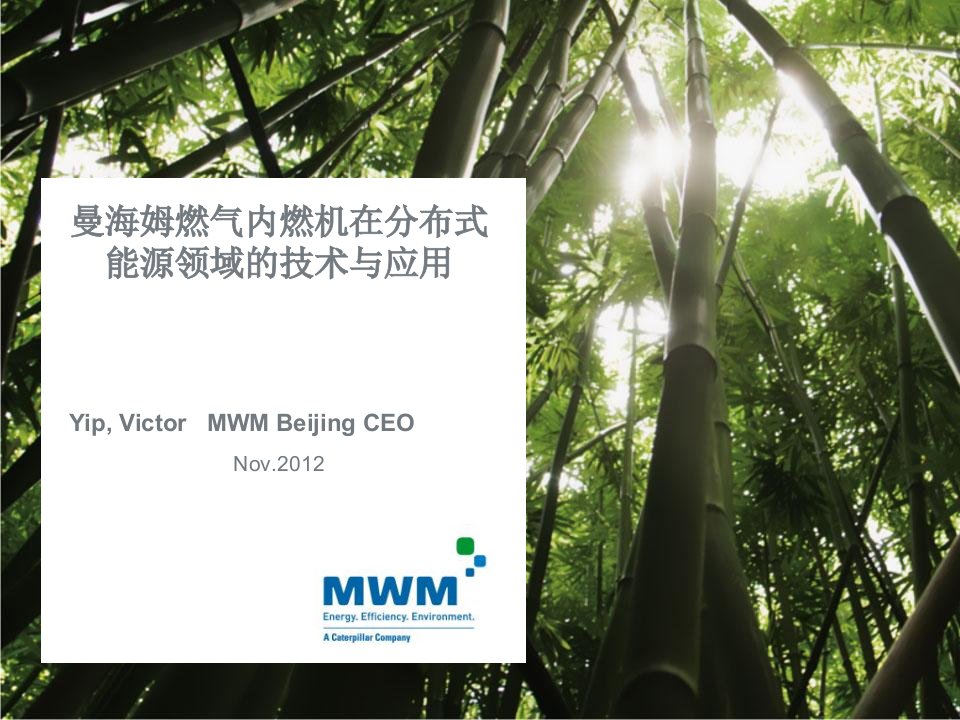 Victor-MWM曼海姆燃气内燃机在分布式能源领域的技术与应用