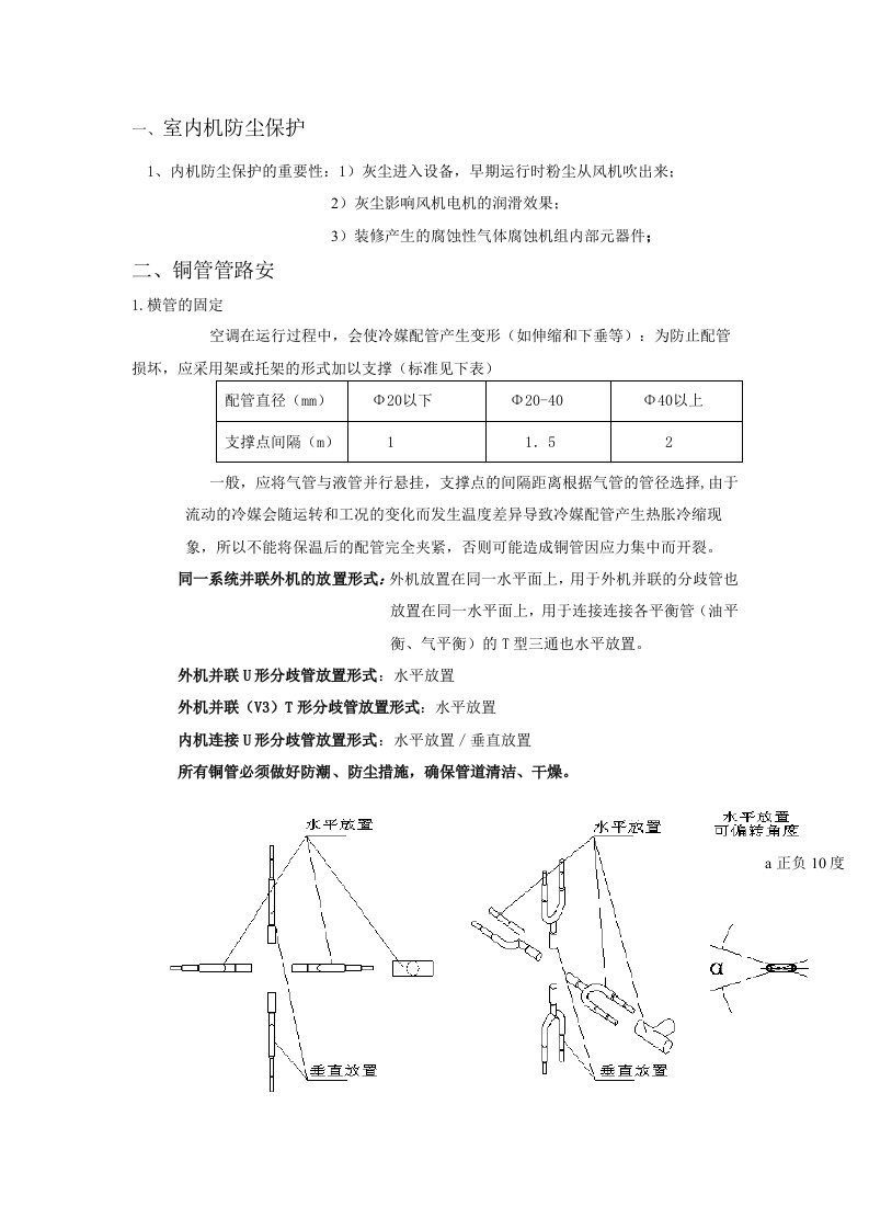 多联机安装规范