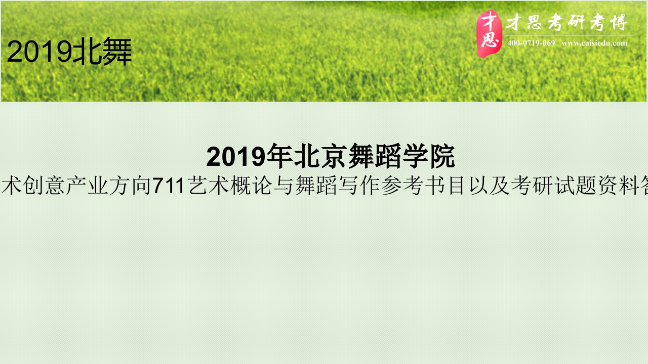 北京舞蹈学院艺术创意产业方向711艺术概论与舞蹈写作参考书目以及考研试题资料答案