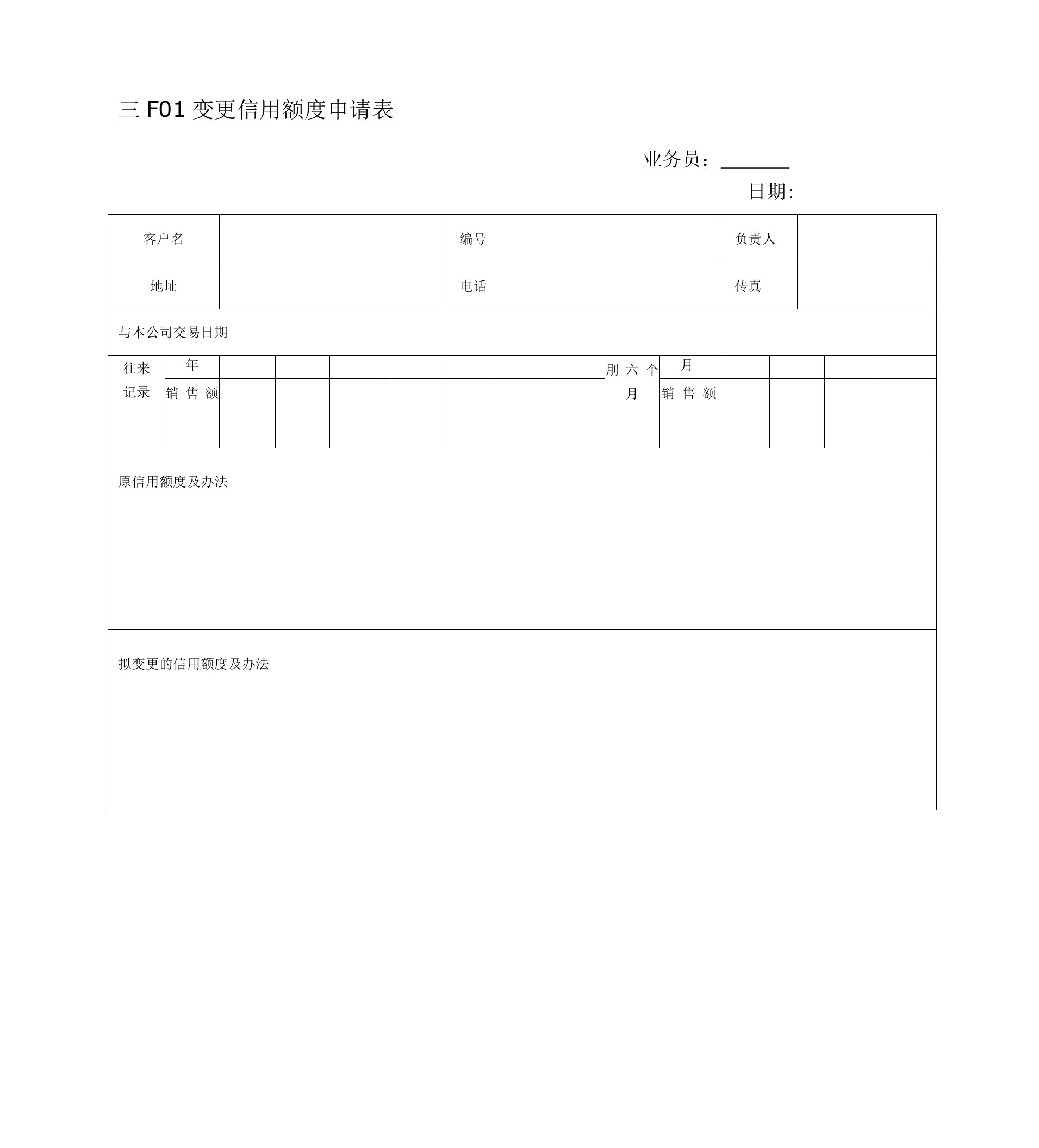 客户信用管理表格模板