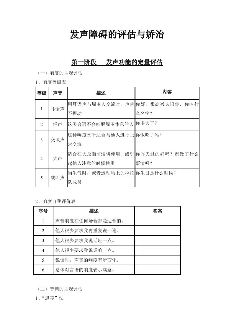 发声障碍的评估与矫治