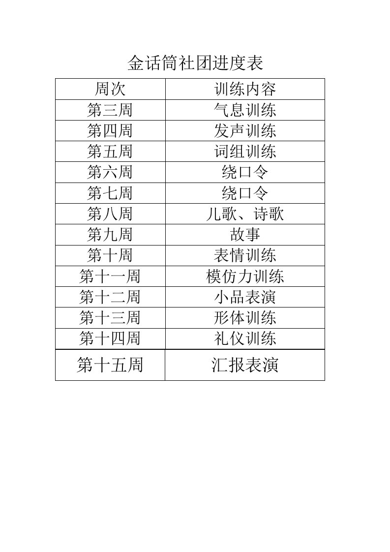 金话筒社团时间表