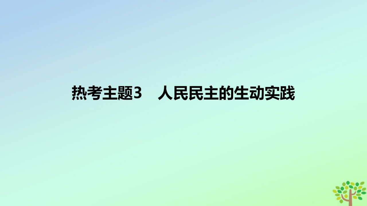 2024版高考政治一轮复习专题基础练专题六人民当家作主热考主题3人民民主的生动实践作业课件