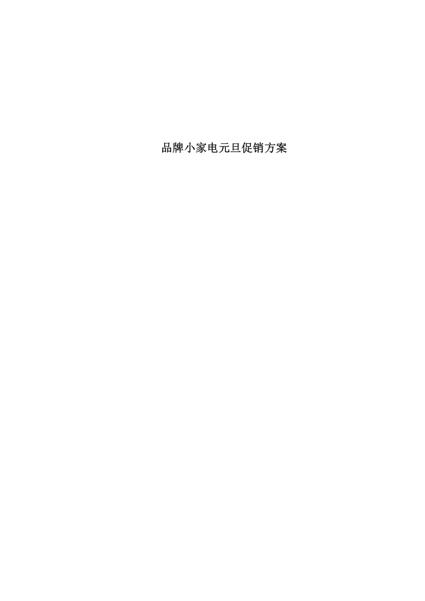 品牌小家电元旦促销方案(DOC7页)