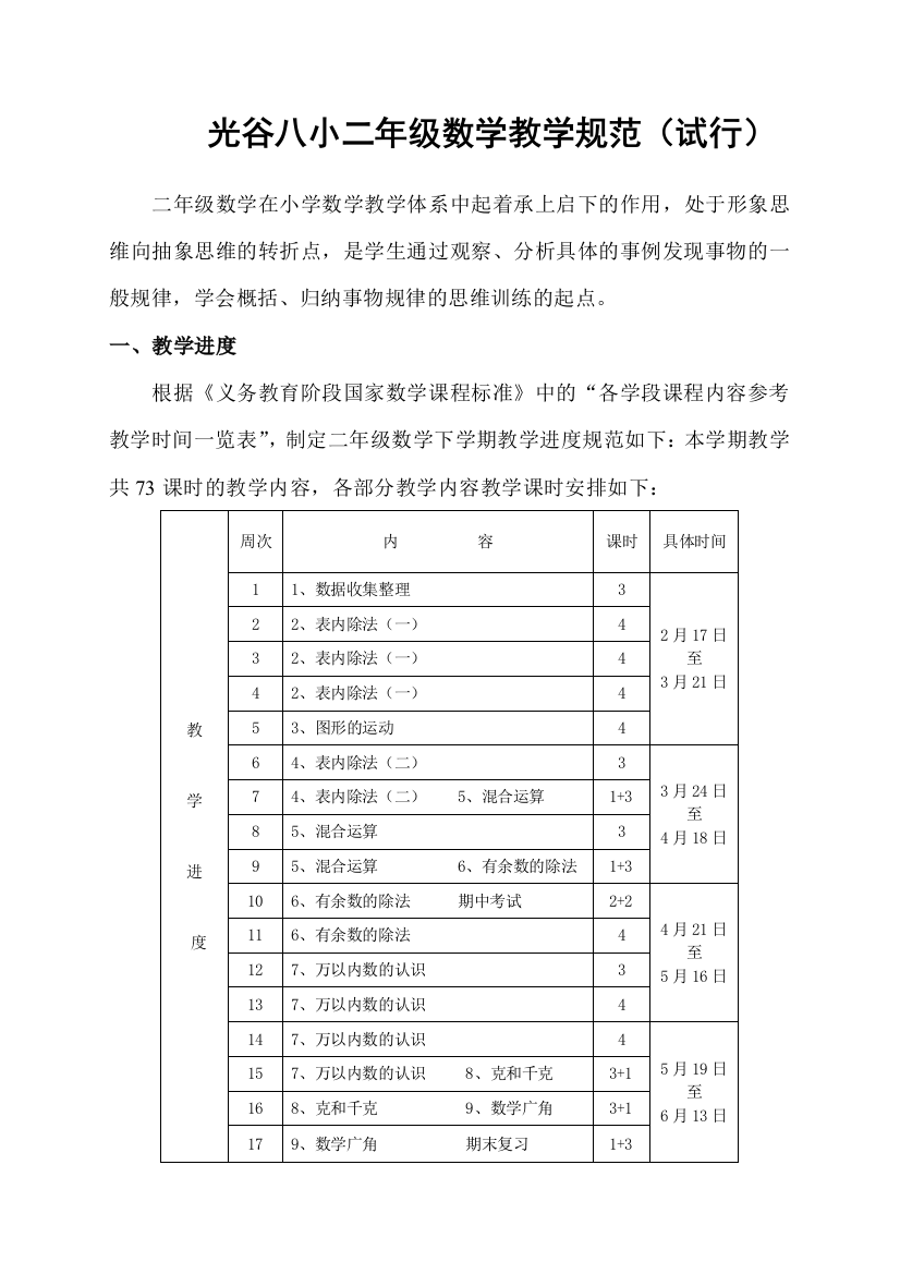 (李小花，龙冉冉光谷八小二年级下教学规范