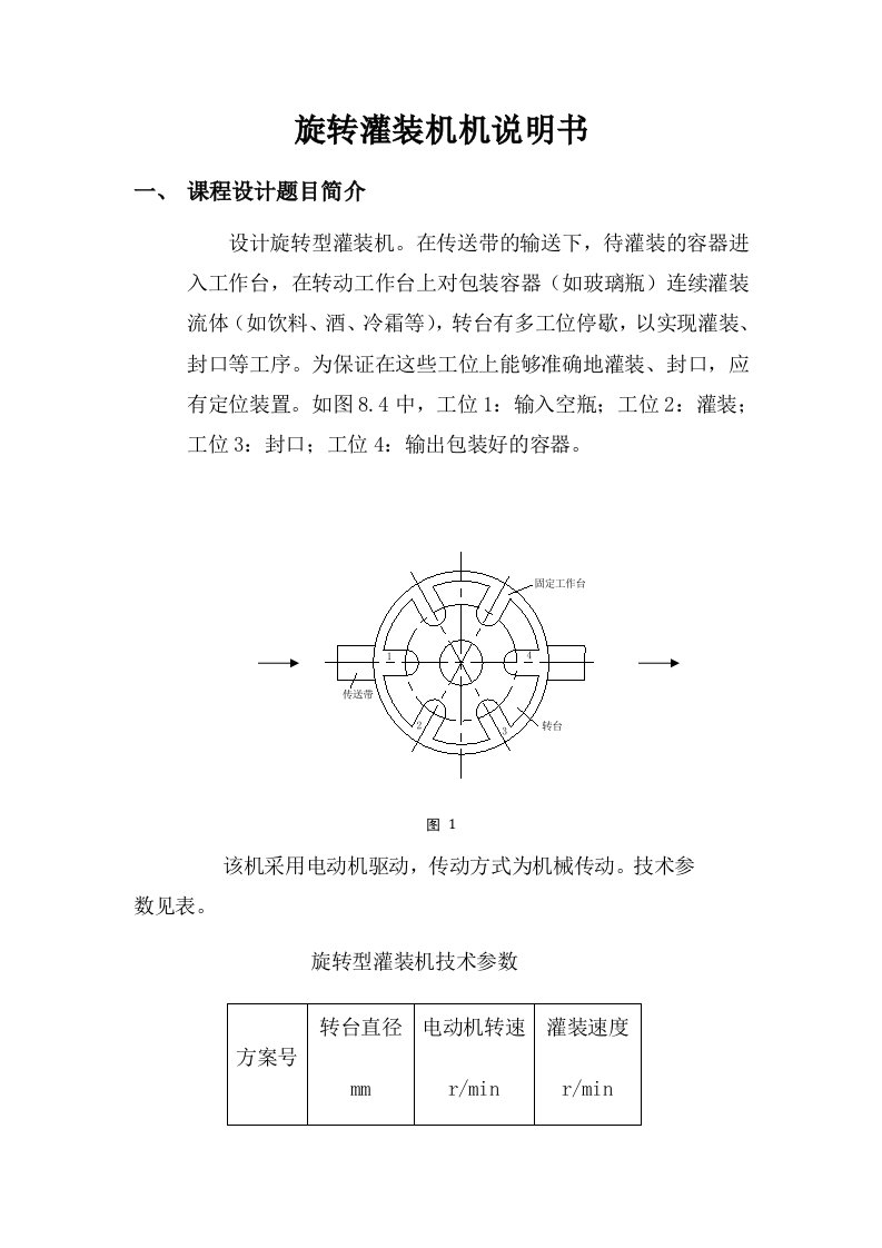 旋转灌装机说明书