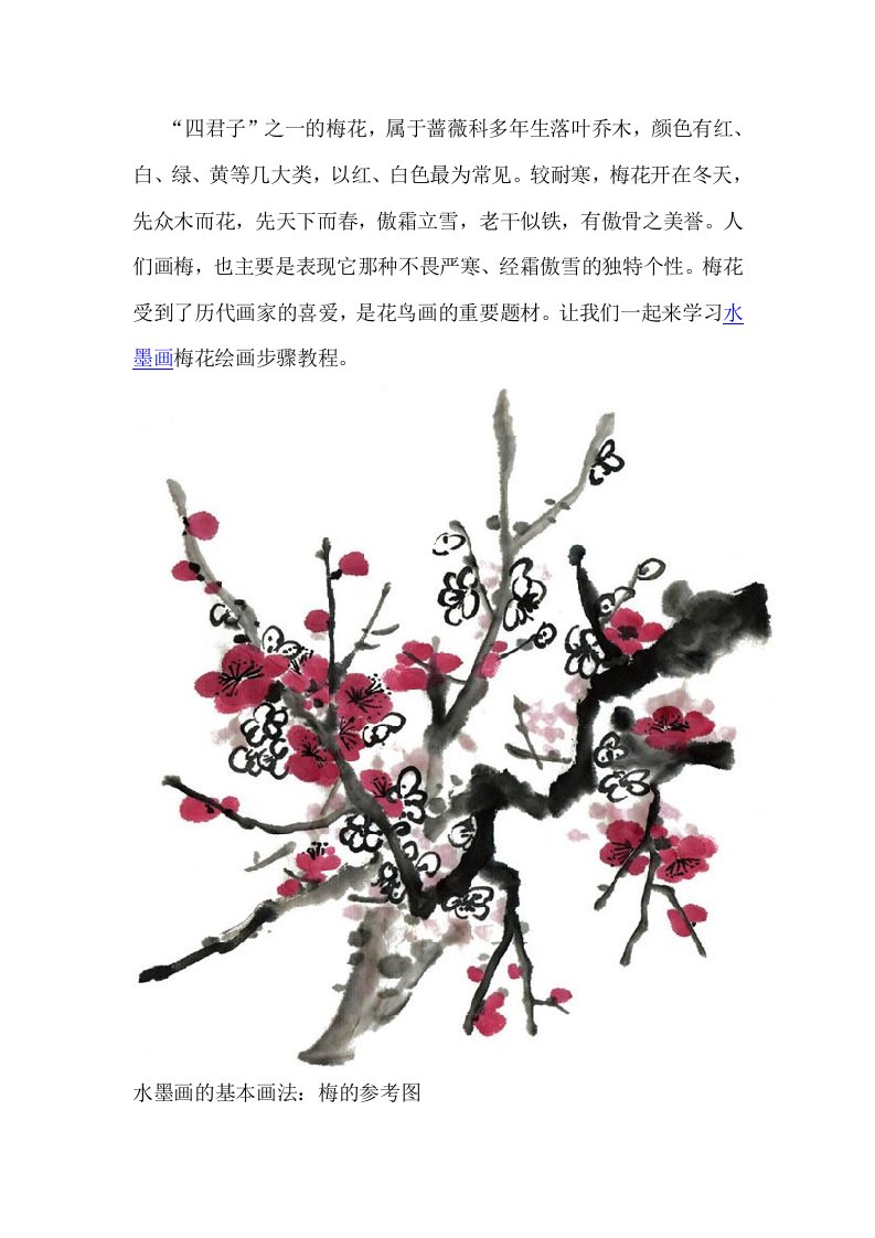 水墨画梅花绘画步骤教程