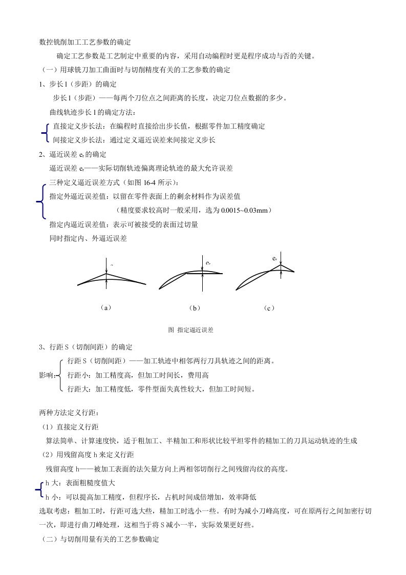 数控铣削加工工艺参数的确定