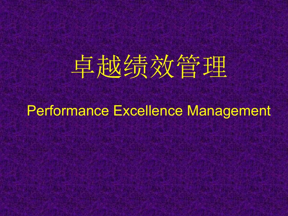 卓越绩效管理（PPT