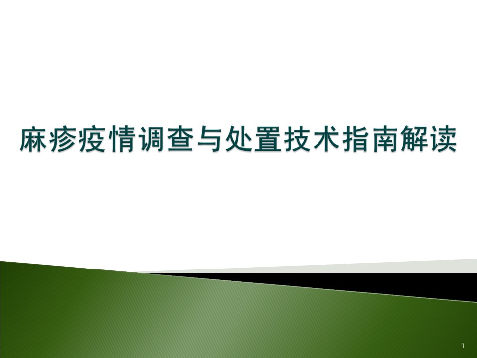 麻疹暴发疫情调查处置指南ppt课件