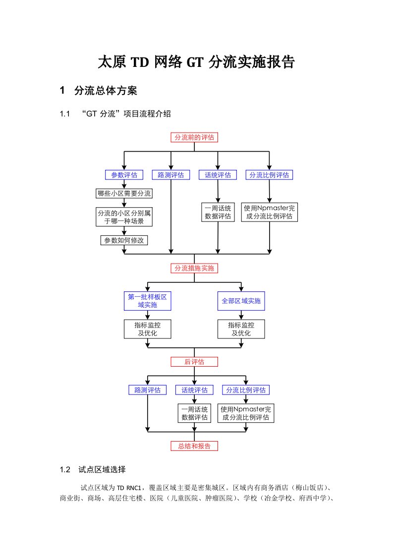 TD网络GT分流实施报告