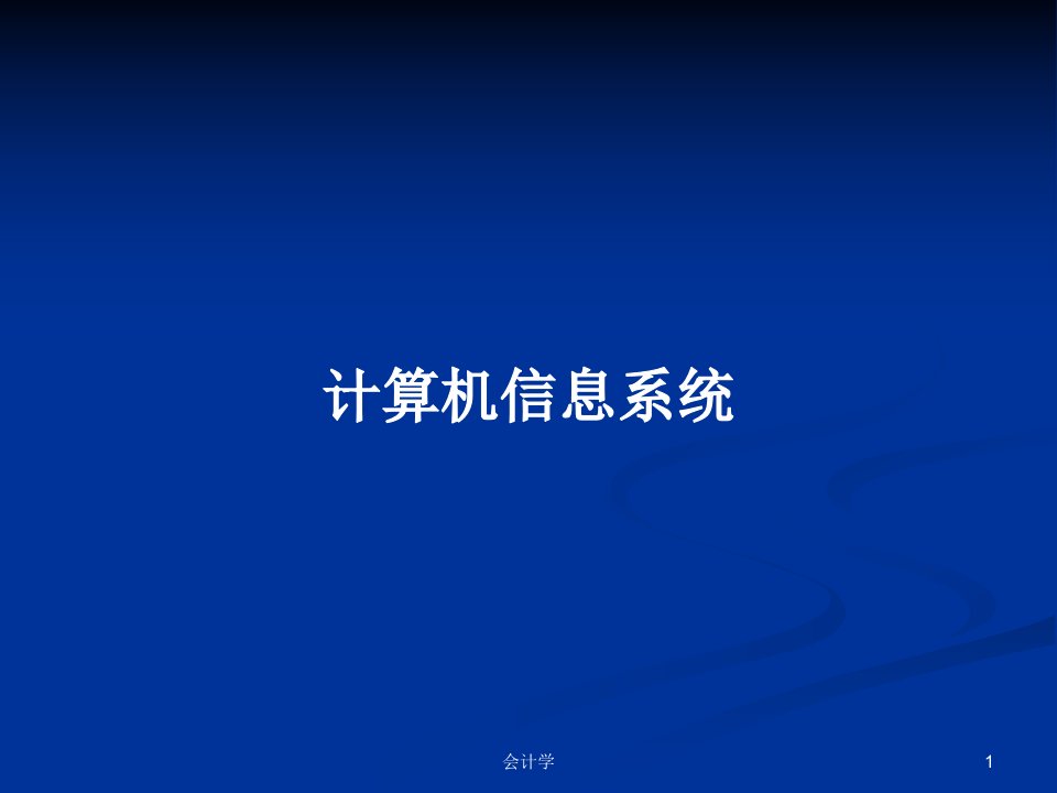 计算机信息系统PPT学习教案