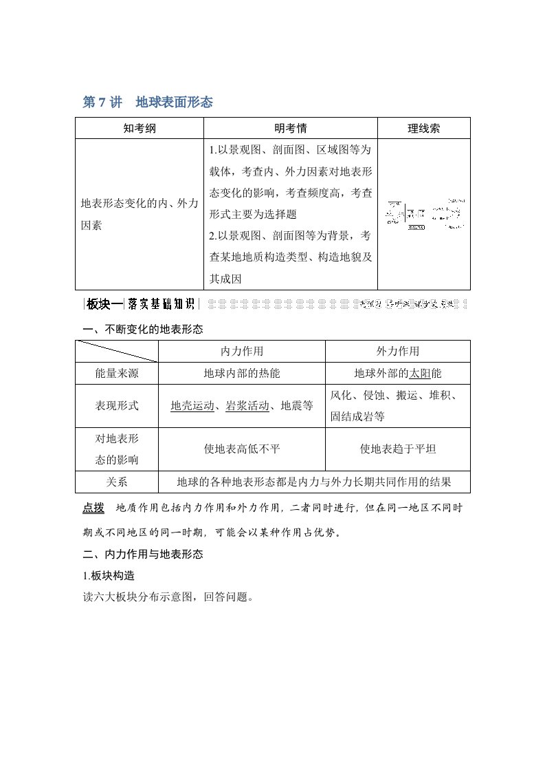 2019版地理高三一轮复习系列《高考总复习》湘教版讲义：第一部分