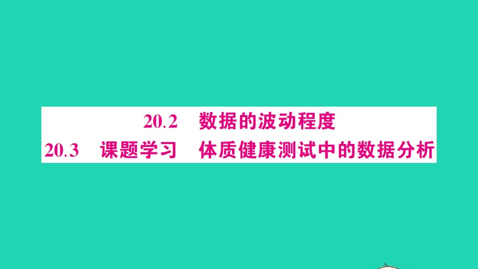 八年级数学下册第二十章数据的分析20.2数据的波动程度20.3课题学习体质降测试中的数据分析作业课件新版新人教版