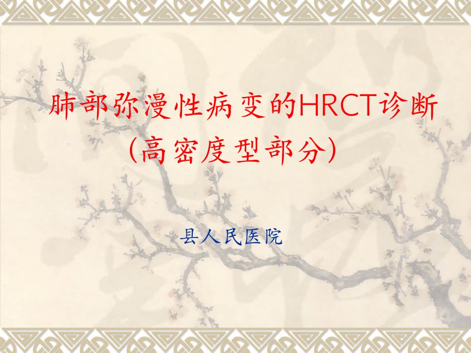 肺部弥漫性病变的HRCT诊断(片状高密度影部分)