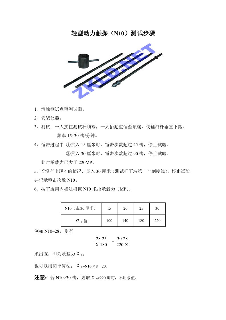 轻型动力触探(n10)测试步骤