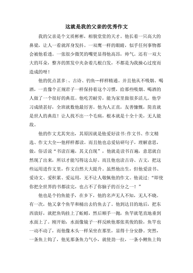 这就是我的父亲的作文