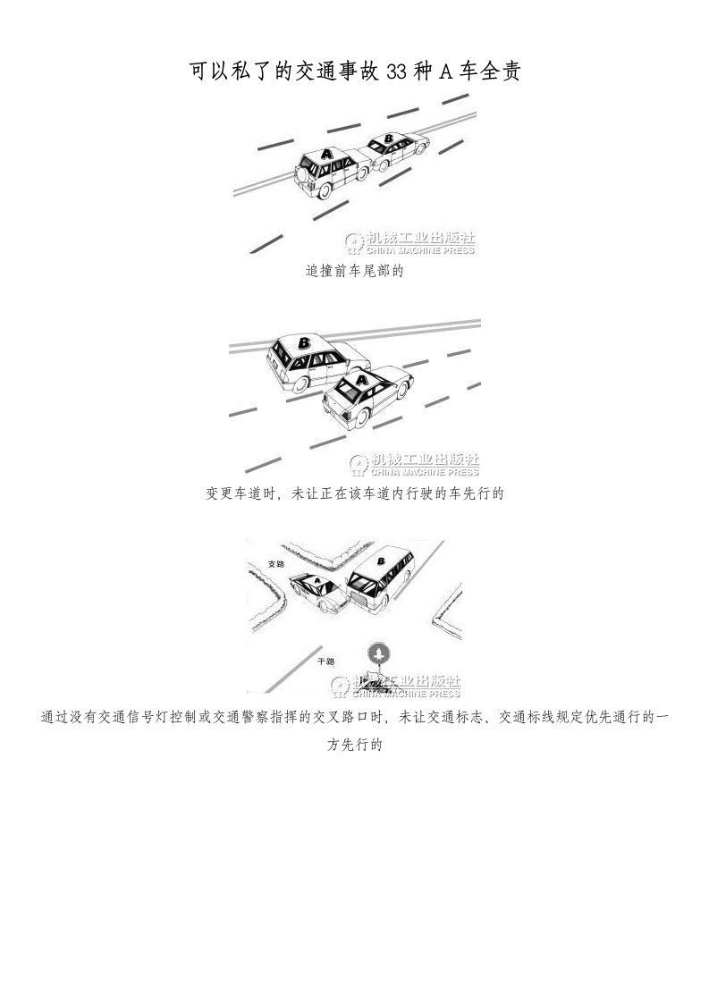 交通运输-可以私了的交通事故33种a车全责