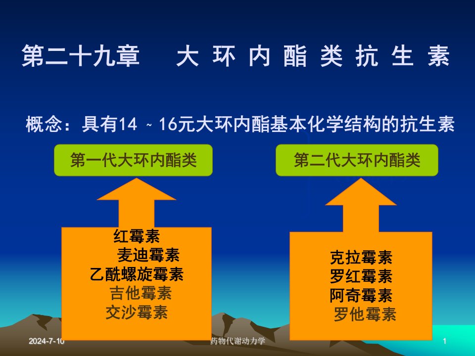 西医药理学第二十九章大环内酯类抗生素