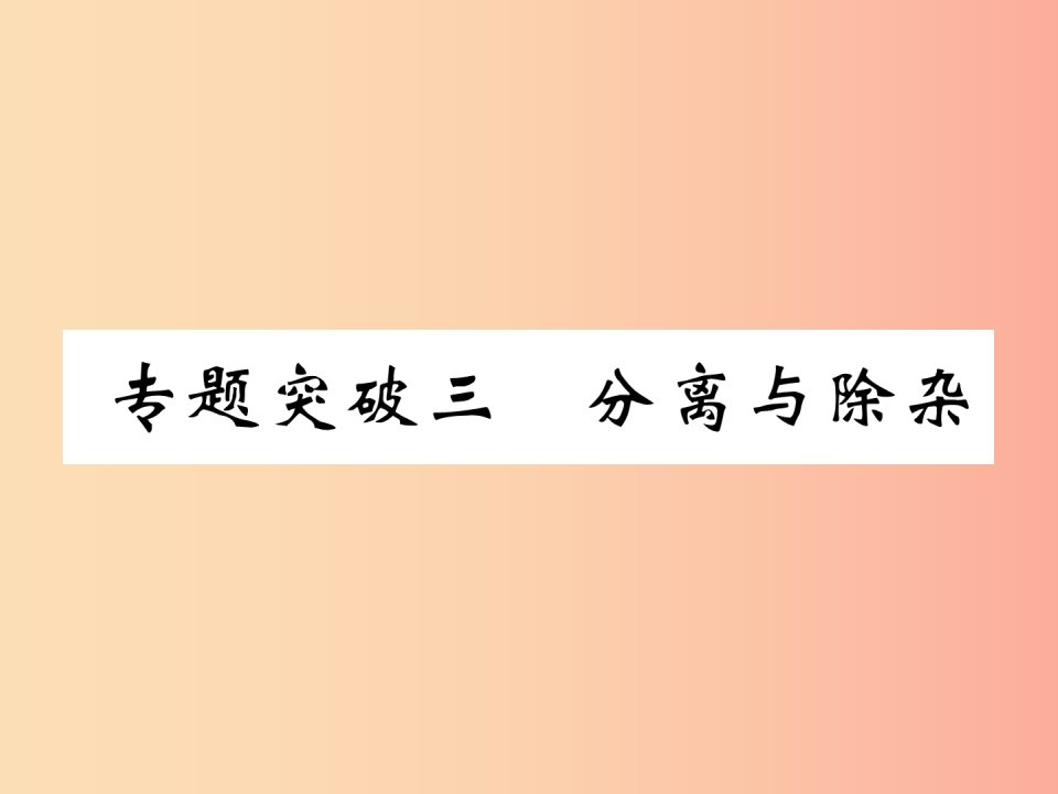 （百色专版）2019届中考化学复习