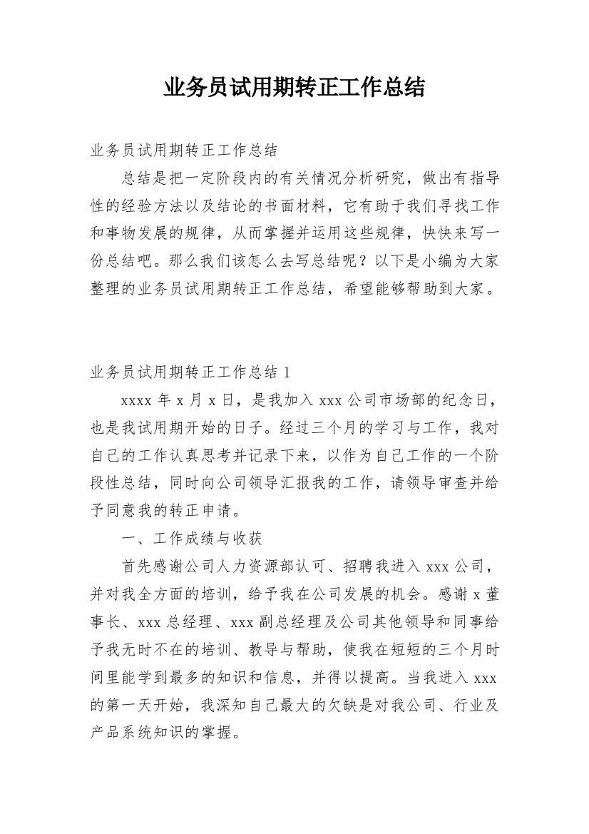 业务员试用期转正工作总结_21