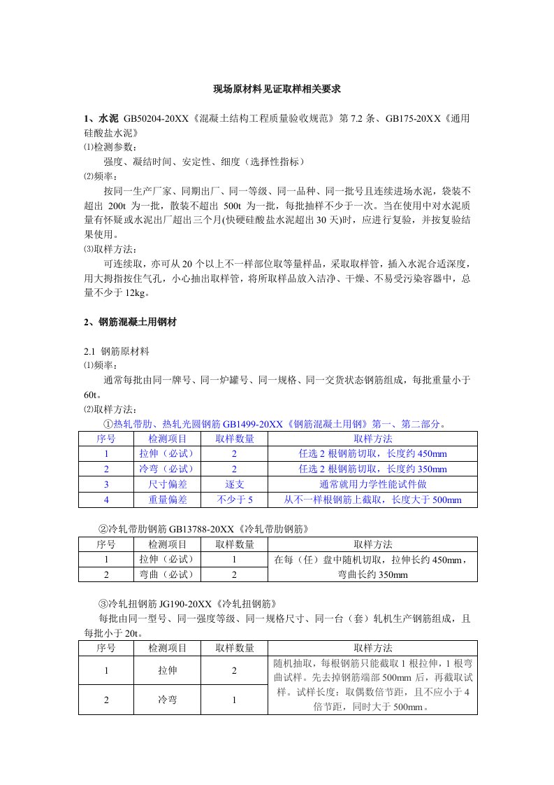 2021年见证取样统一行业规范现行标准