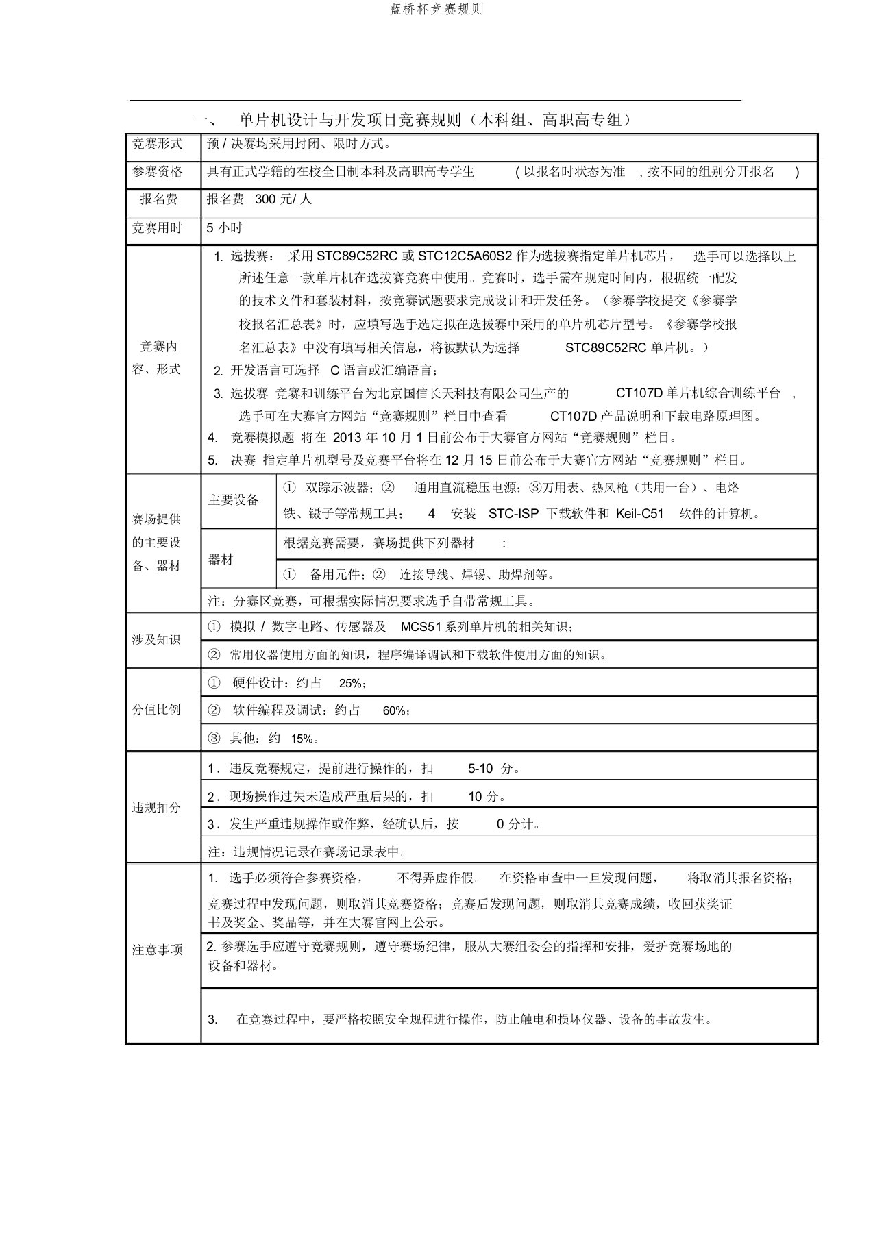 蓝桥杯竞赛规则