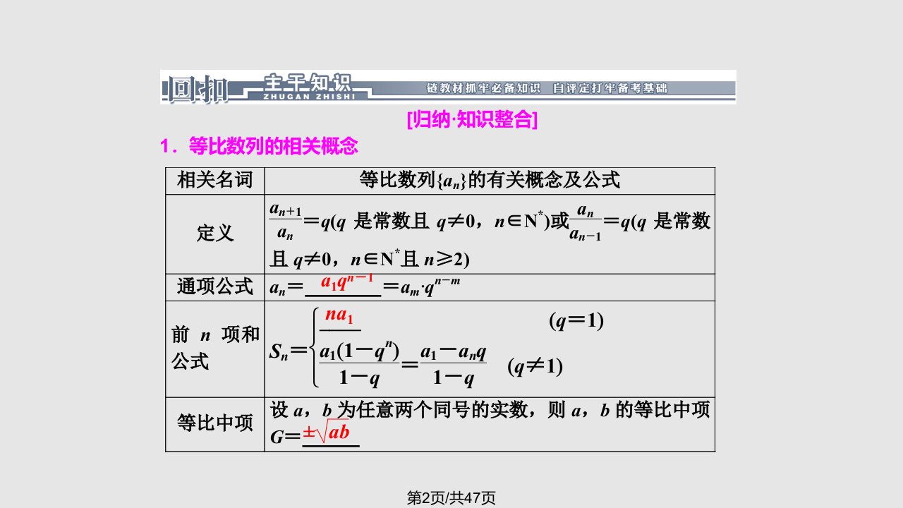 等比数列及其前n项和一轮复习