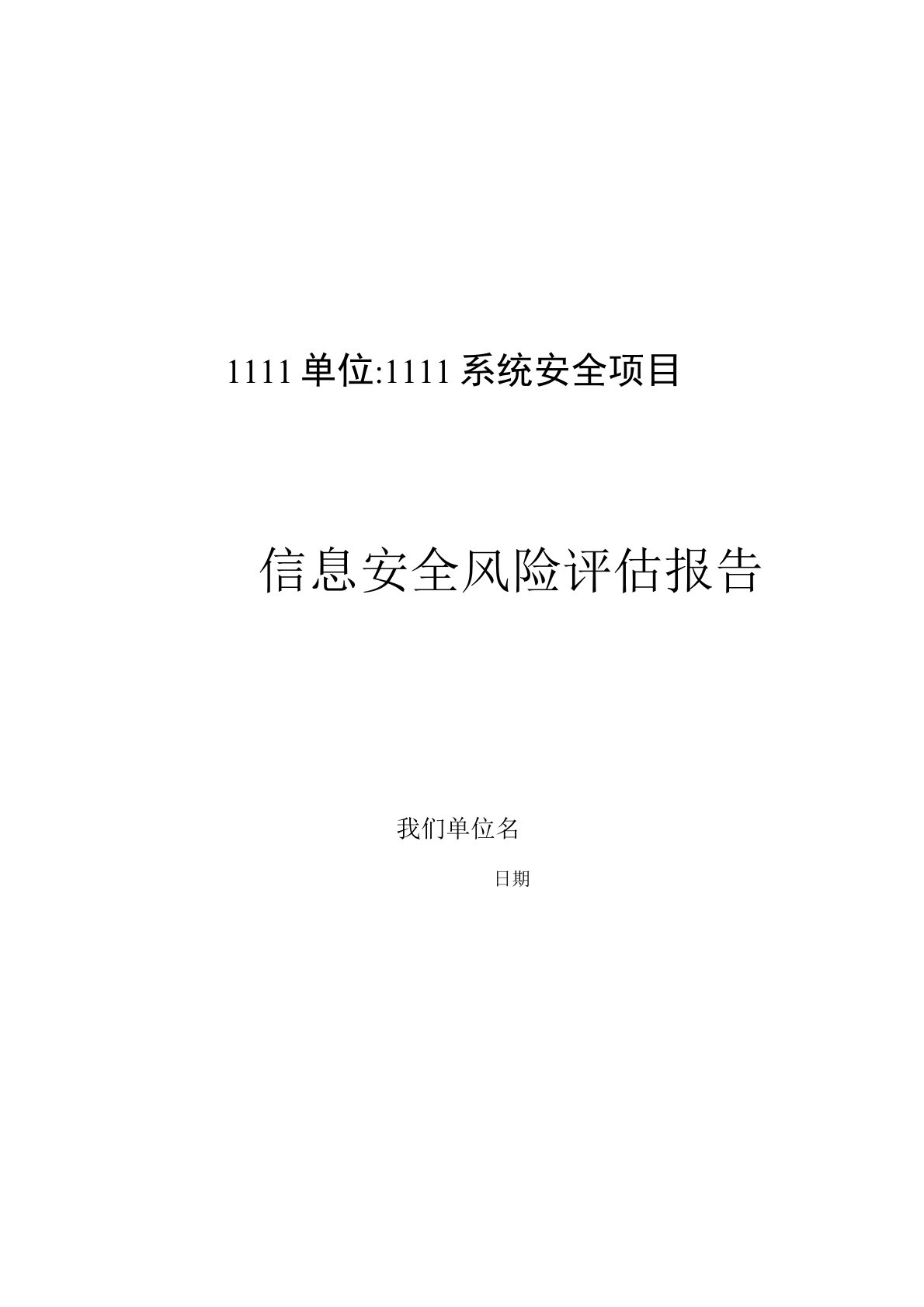 信息安全风险评估报告