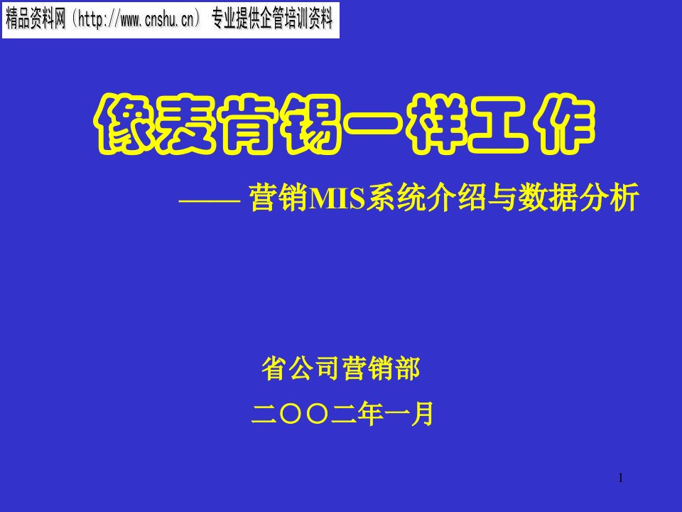 [精选]营销MIS系统介绍与数据分析