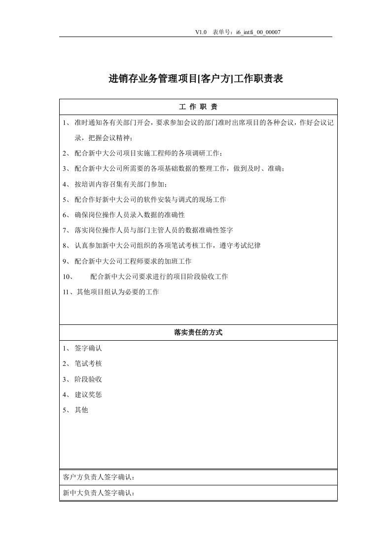 【管理精品】I6_INTFI_00_00007进销管理项目客户方职责明确表