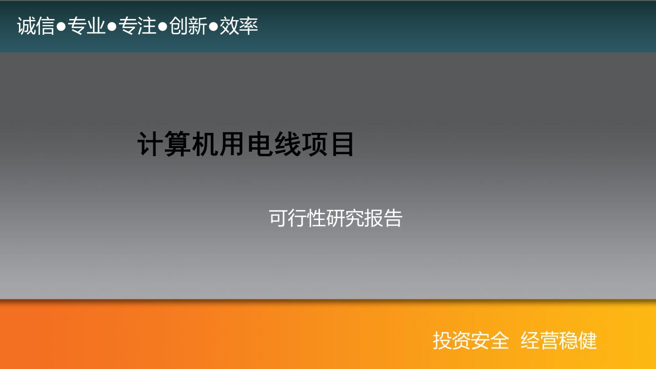 计算机用电线项目可行性研究报告