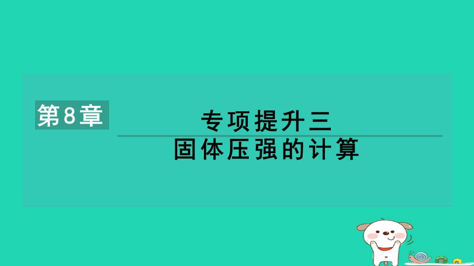 2024八年级物理下册第八章压强专项提升三固体压强的计算习题课件新版沪科版