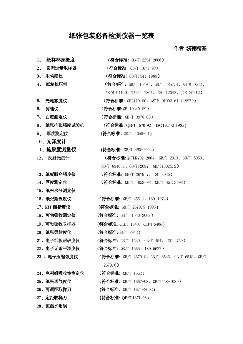 纸张生产厂家必备检测仪器