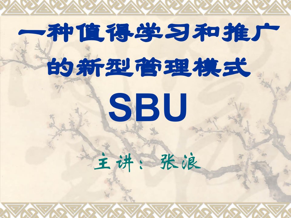 SBU值得学习和推广的新型管理模式