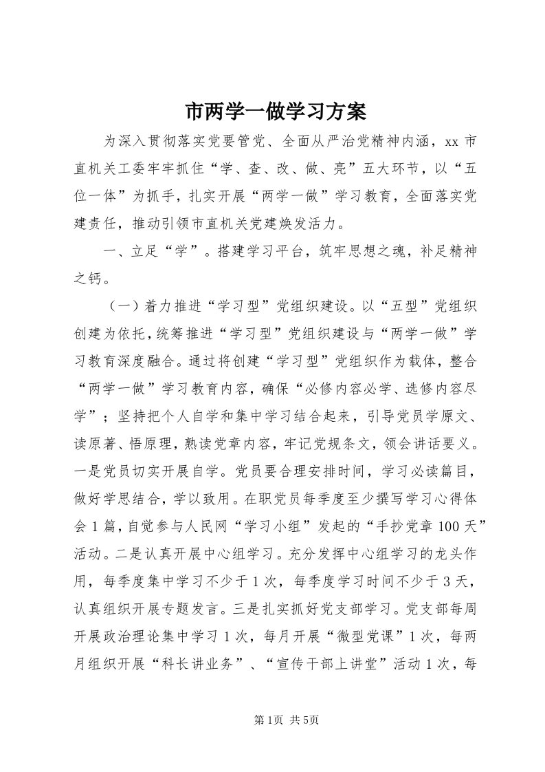 5市两学一做学习方案