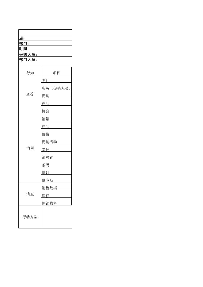 巡店报告样表